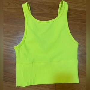 Lululemon Power Pivot Ribbed Tank Top Neon Scream Green Light Reversible